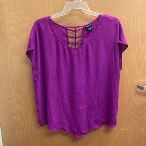 Torrid Flutter sleeve Tunic Lattice Back